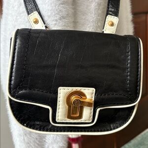 Juicy couture  Vintage Mini Crossbody bag  leather  black/white  brass hardware